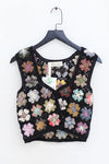 SWAYING/KNIT crochet patchwork vest SW24RE1T03 black